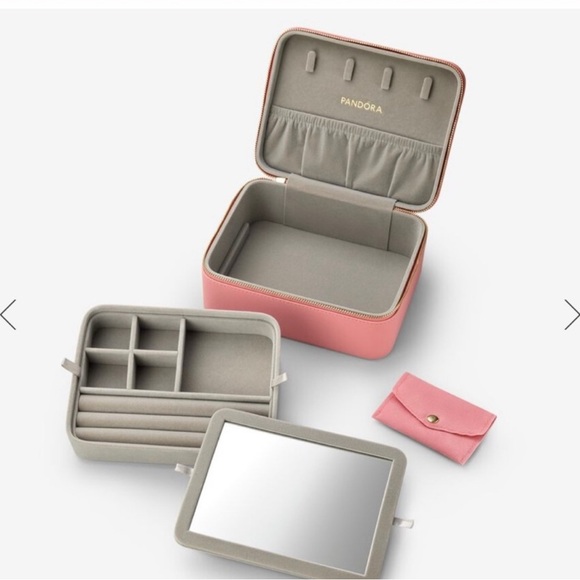 Authentic PANDORA Coral Pink Jewellery Box - Picture 2 of 7